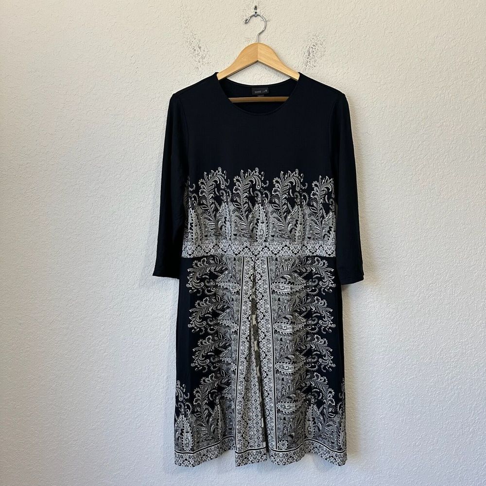 J. JILL Wearever Collection Pleated Mirror Paisley Midi Dress